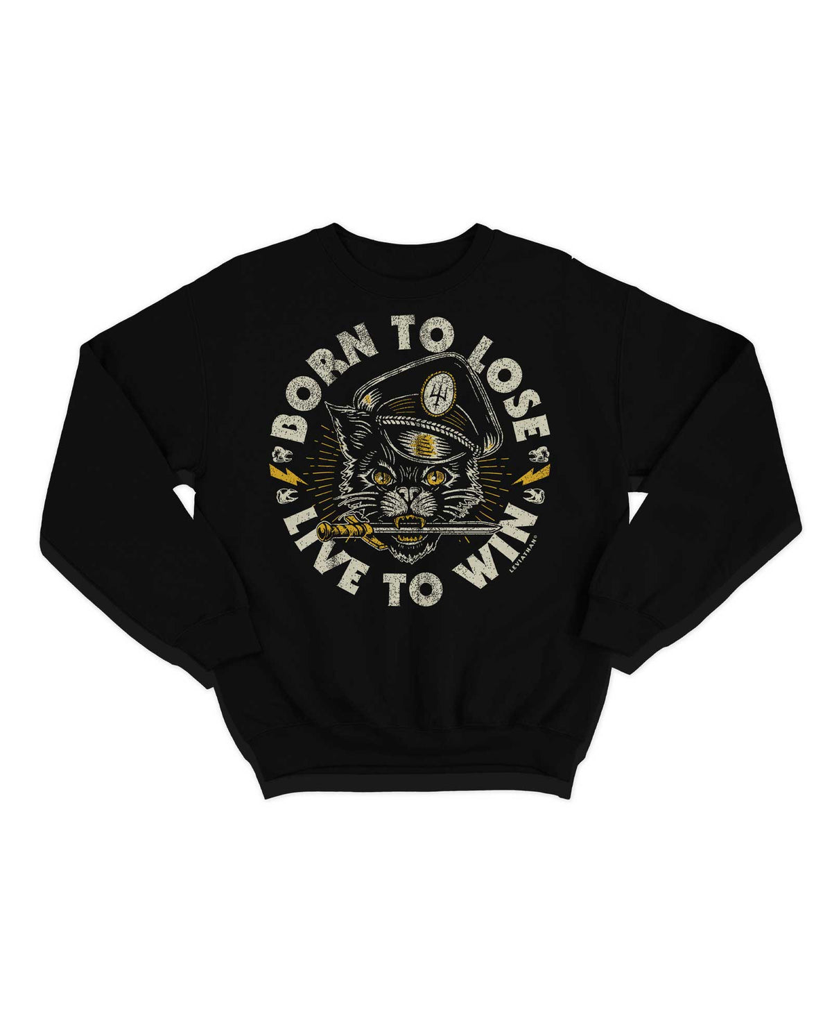 Sudadera Clásica Gato "Born To Lose, Live To Win" - Leviathan Co. x Rocktud - Rocktud - Rocktud